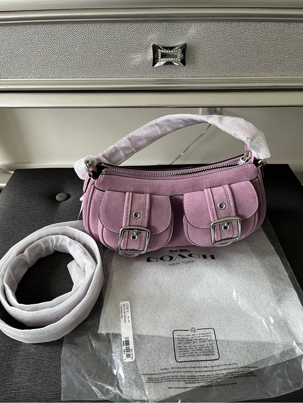 📣CLOSET CLEAROUT📣 Coach Ashton Bag in pink lavender suede 😍😍😍 - Picture 12 of 16